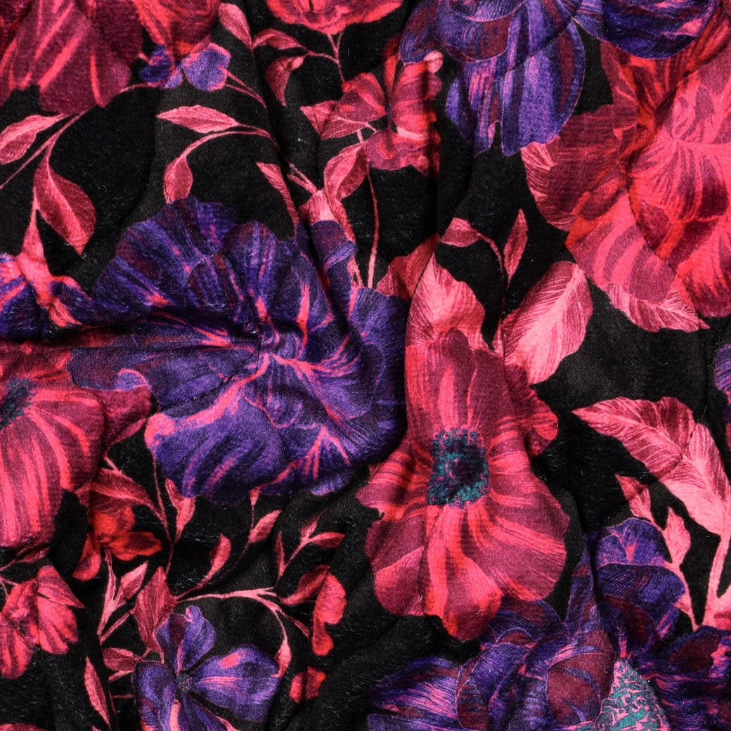 Stepped velvet digitaal bloemen fuchsia