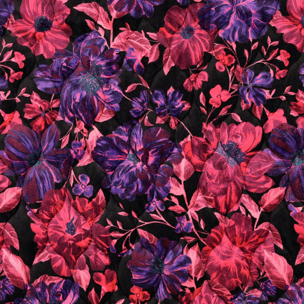 Stepped velvet digitaal bloemen fuchsia