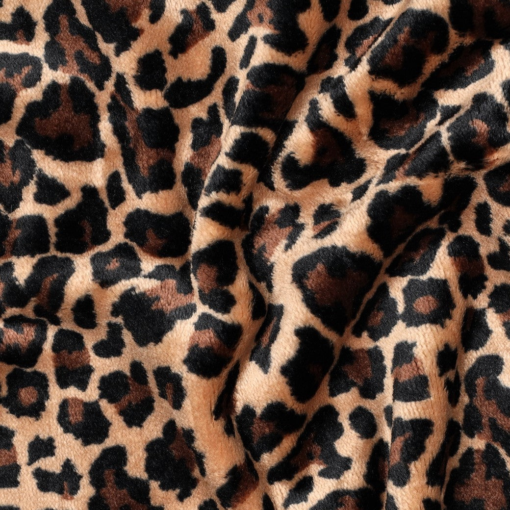 Fleece luipaardprint bruin