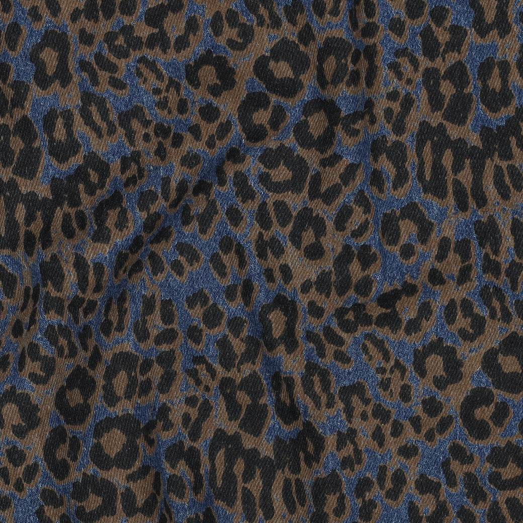 Denim luipaardprint jeansblauw