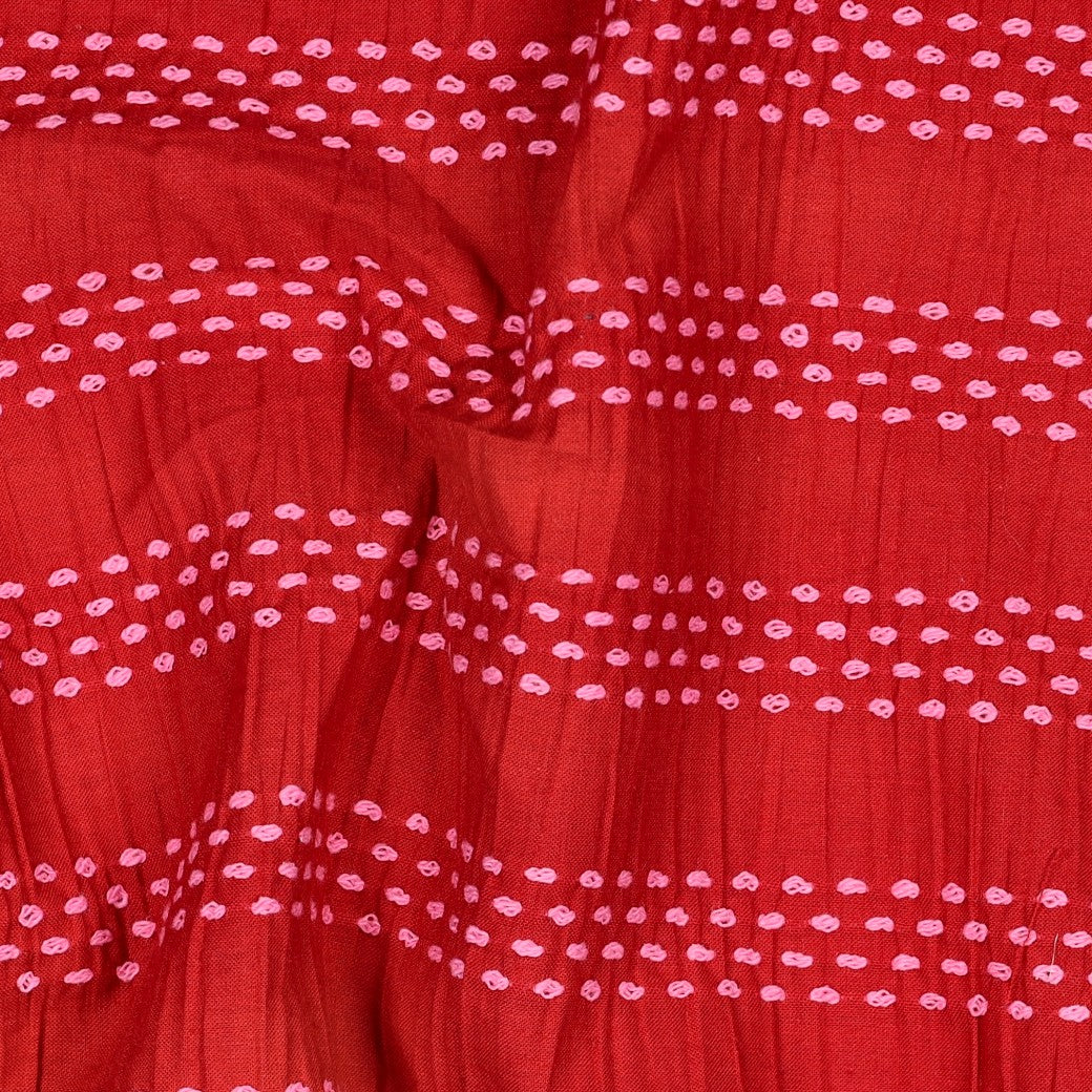 Katoenen dobby jacquard rood