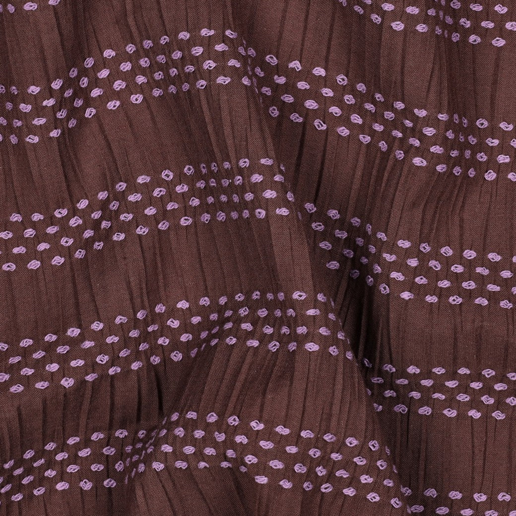 Katoenen dobby jacquard bruin