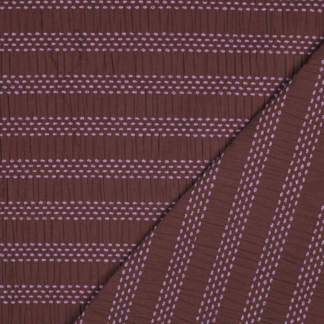 Katoenen dobby jacquard bruin