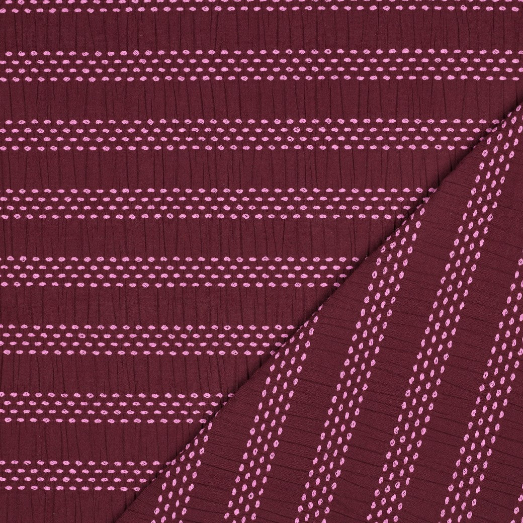 Katoenen dobby jacquard aubergine