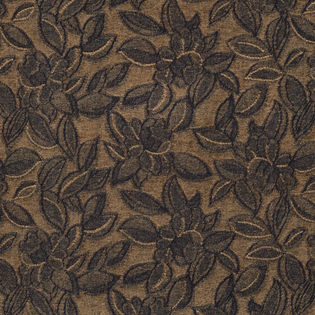 Denim velvet jacquard bloemen bruin