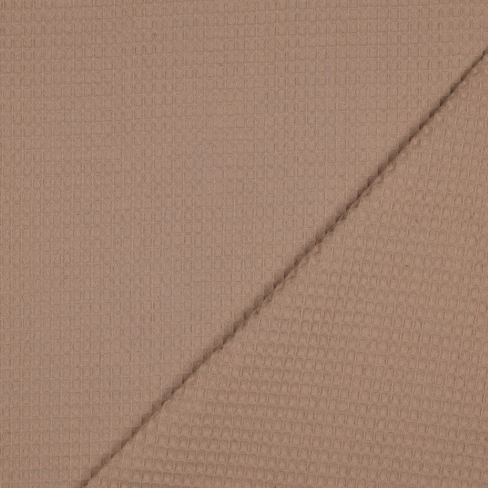 Wafelkatoen warm beige