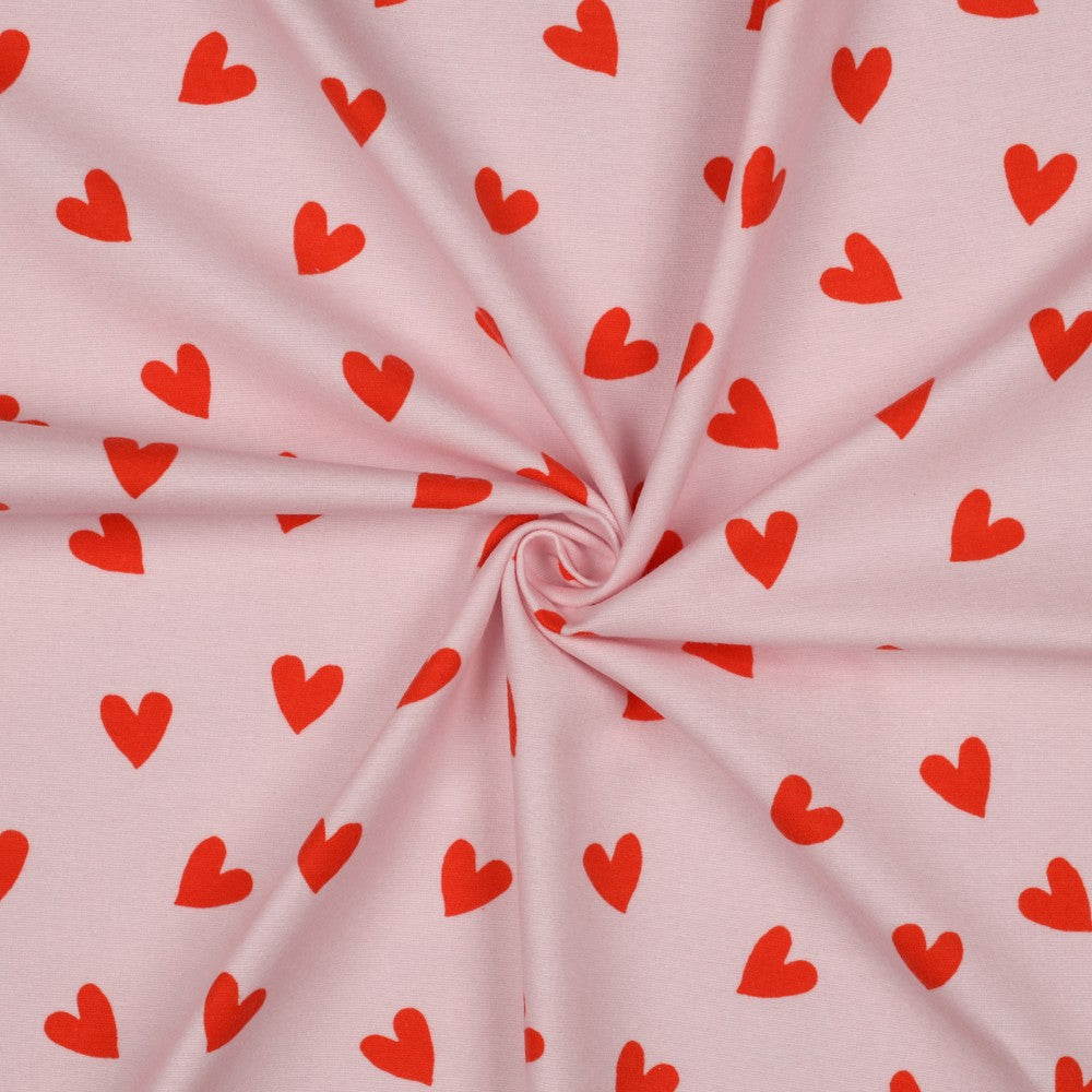 Flanel hartjes lichtroze