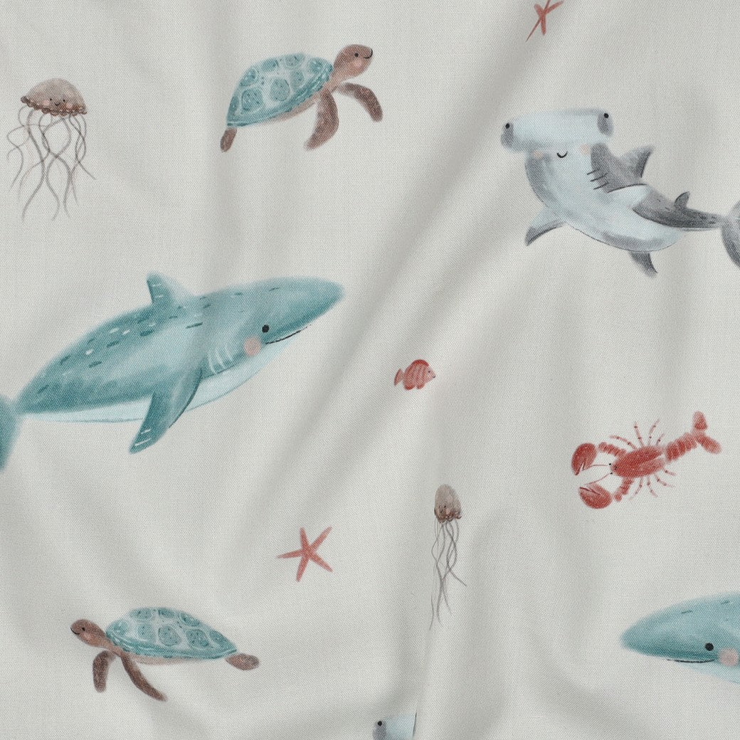 Fine poplin zeedieren offwhite