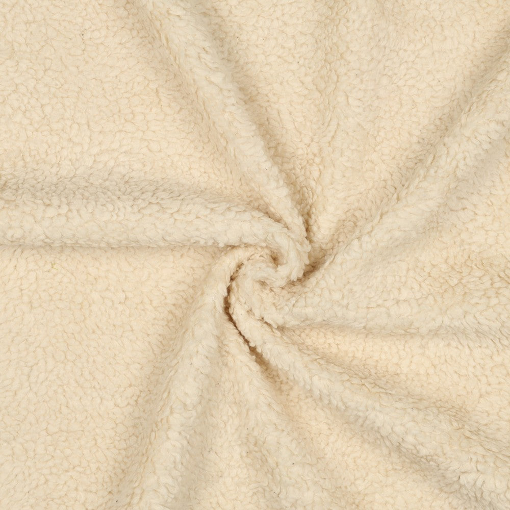 Katoenen teddy licht beige