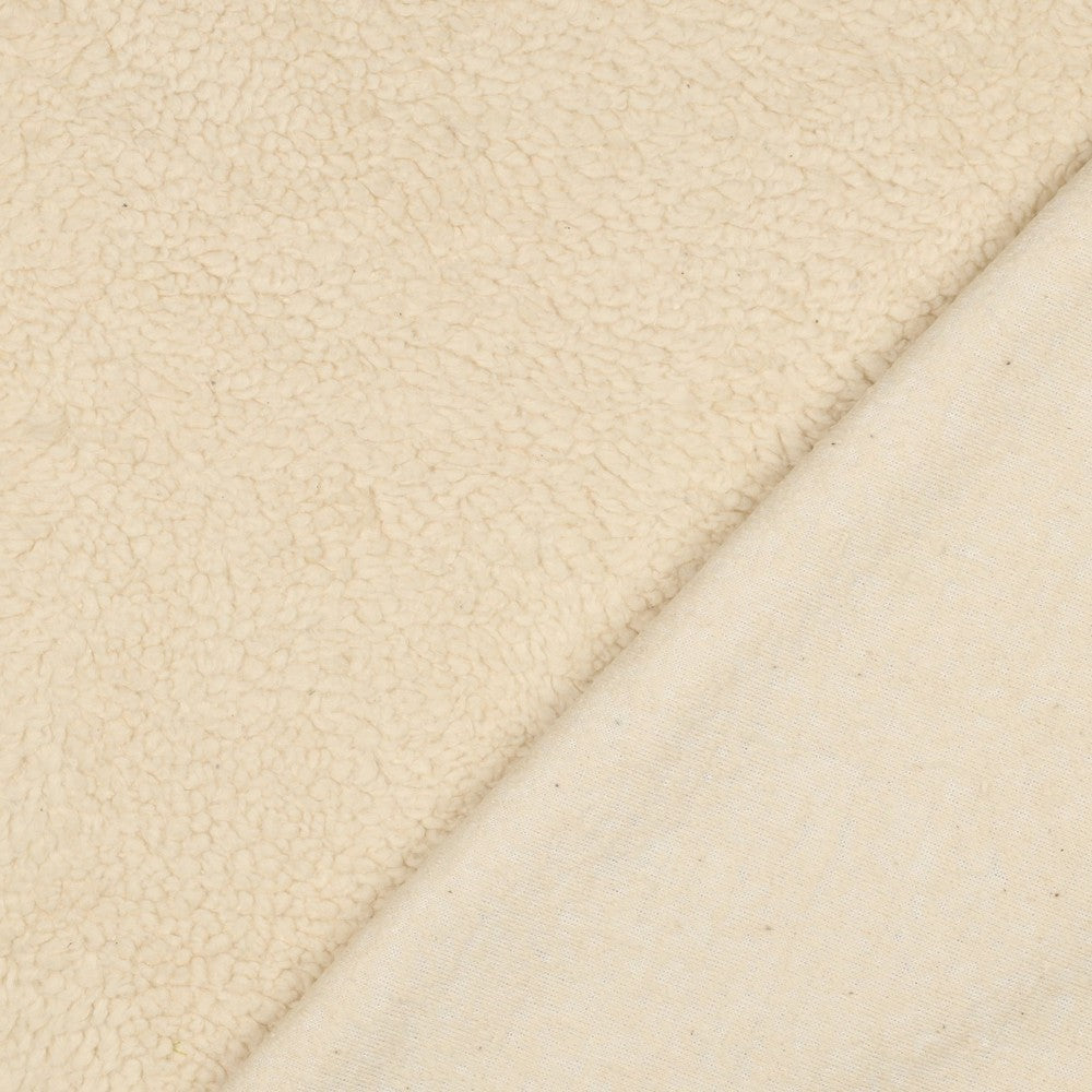 Katoenen teddy licht beige