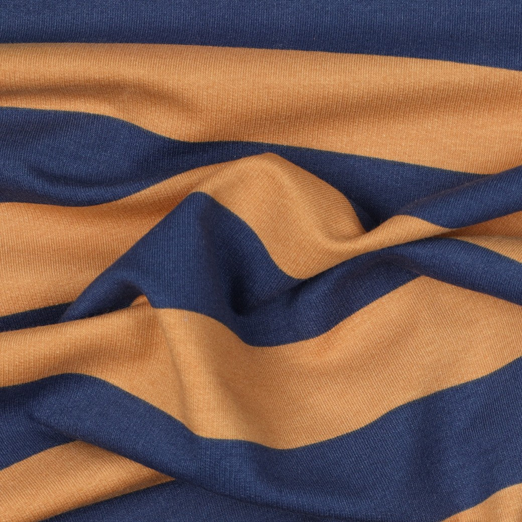 Soft sweat strepen navy/caramel