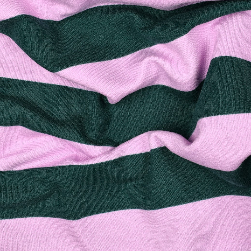 Soft sweat strepen donkergroen/roze