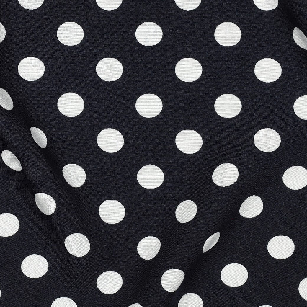 Viscose radiance stippen navy