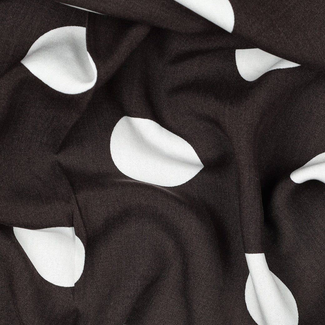 Viscose radiance grote stippen donkerbruin