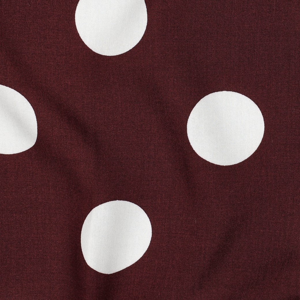 Viscose radiance grote stippen burgundy