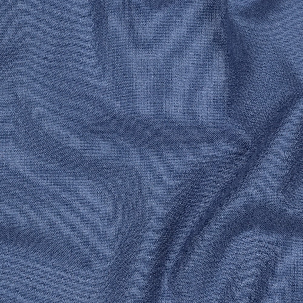 Katoenen flanel uni jeansblauw