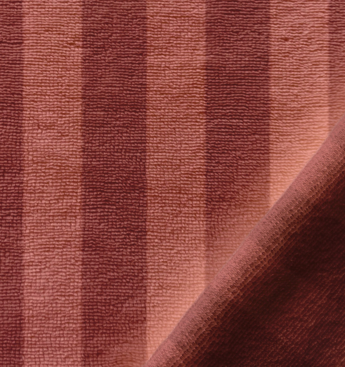 PRE-ORDER Bamboo badstof strepen marsala/paprika