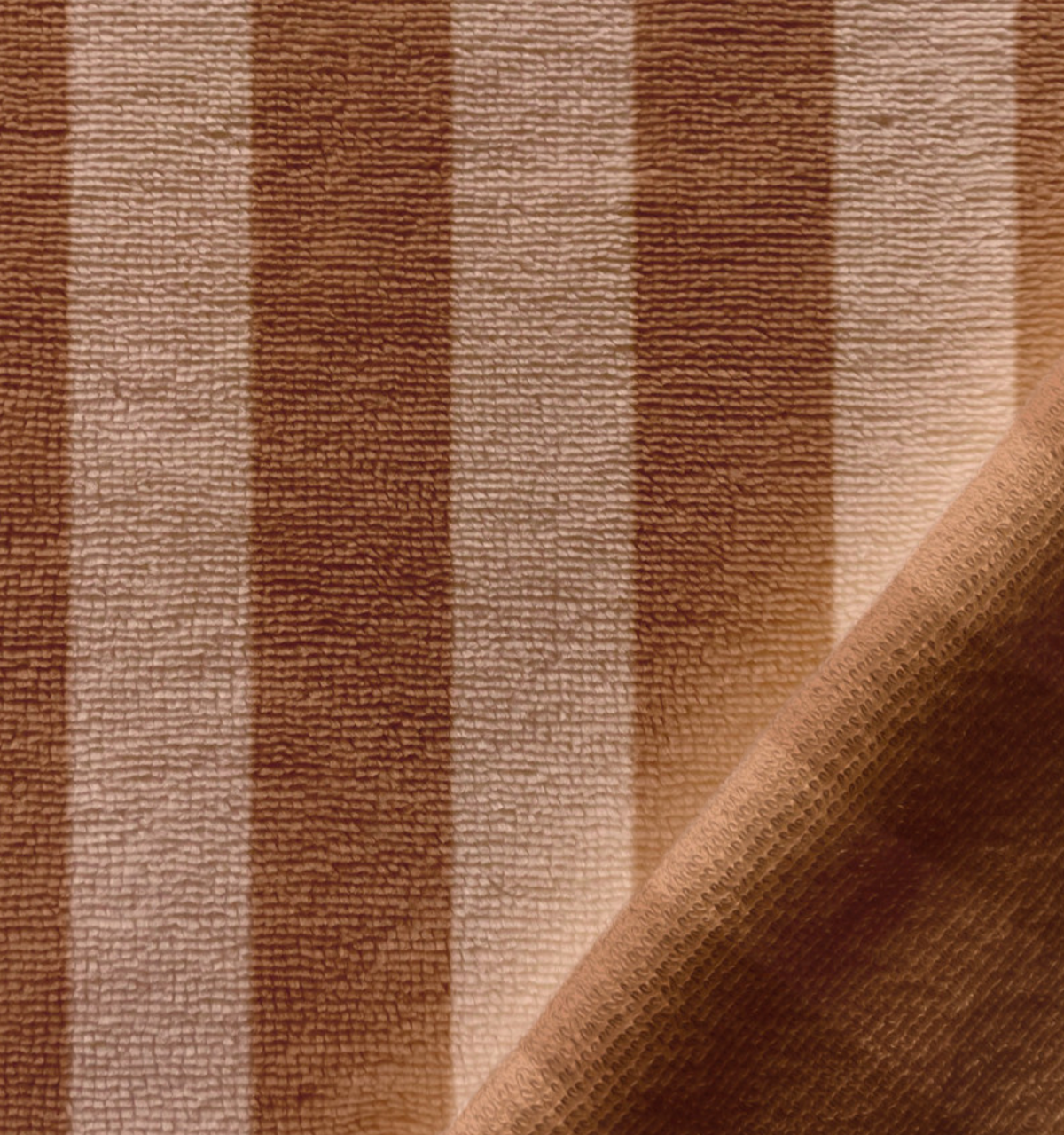 PRE-ORDER Bamboo badstof strepen nude/caramel