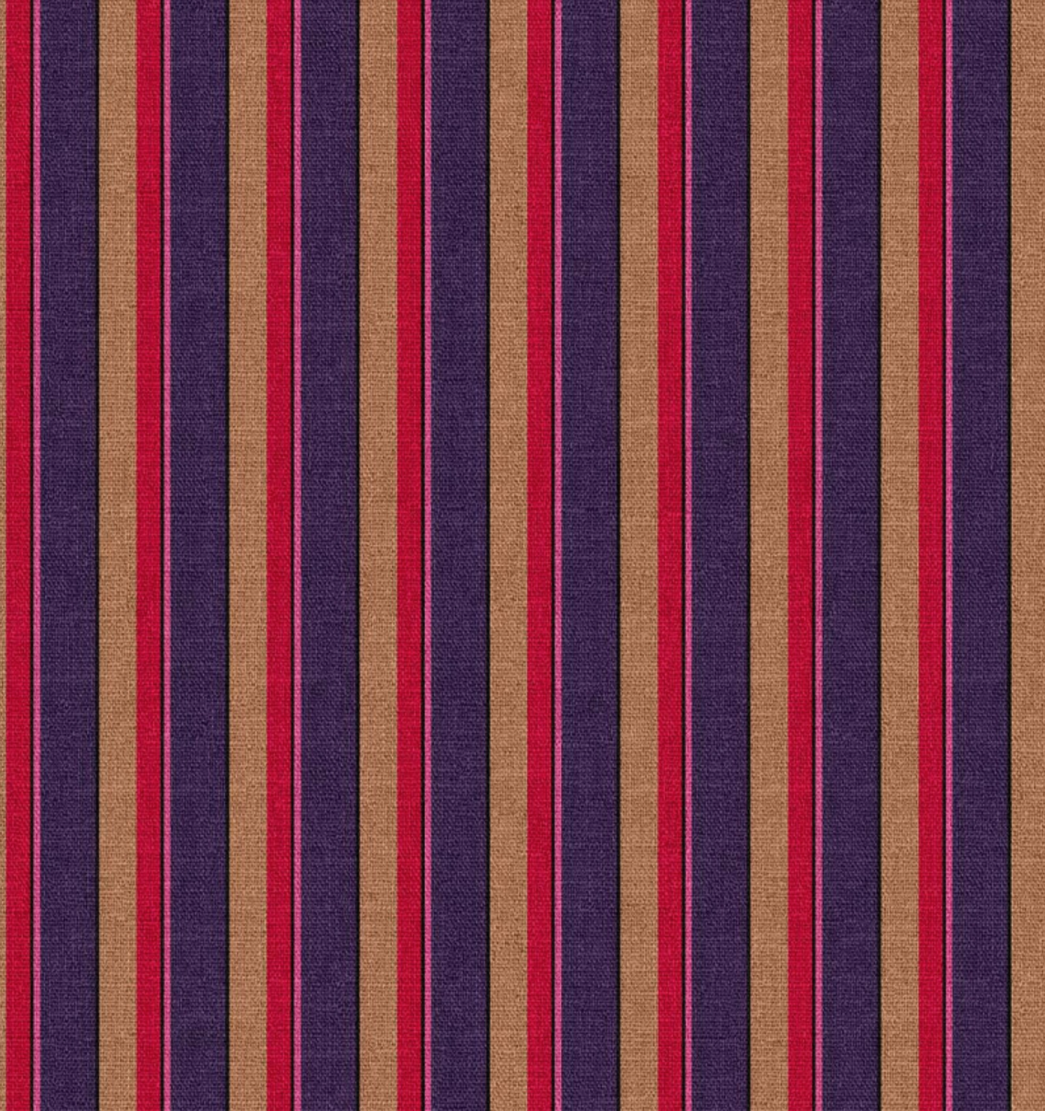 Half panama canvas strepen paars/rood