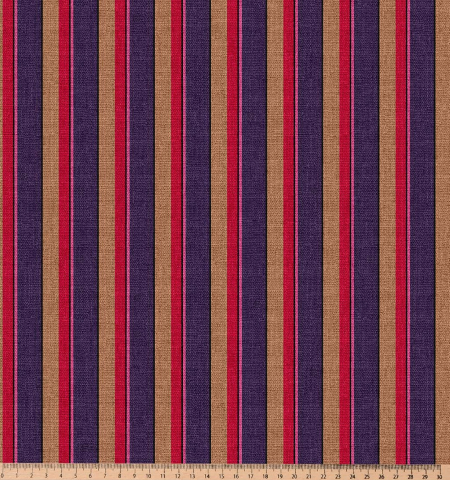 Half panama canvas strepen paars/rood