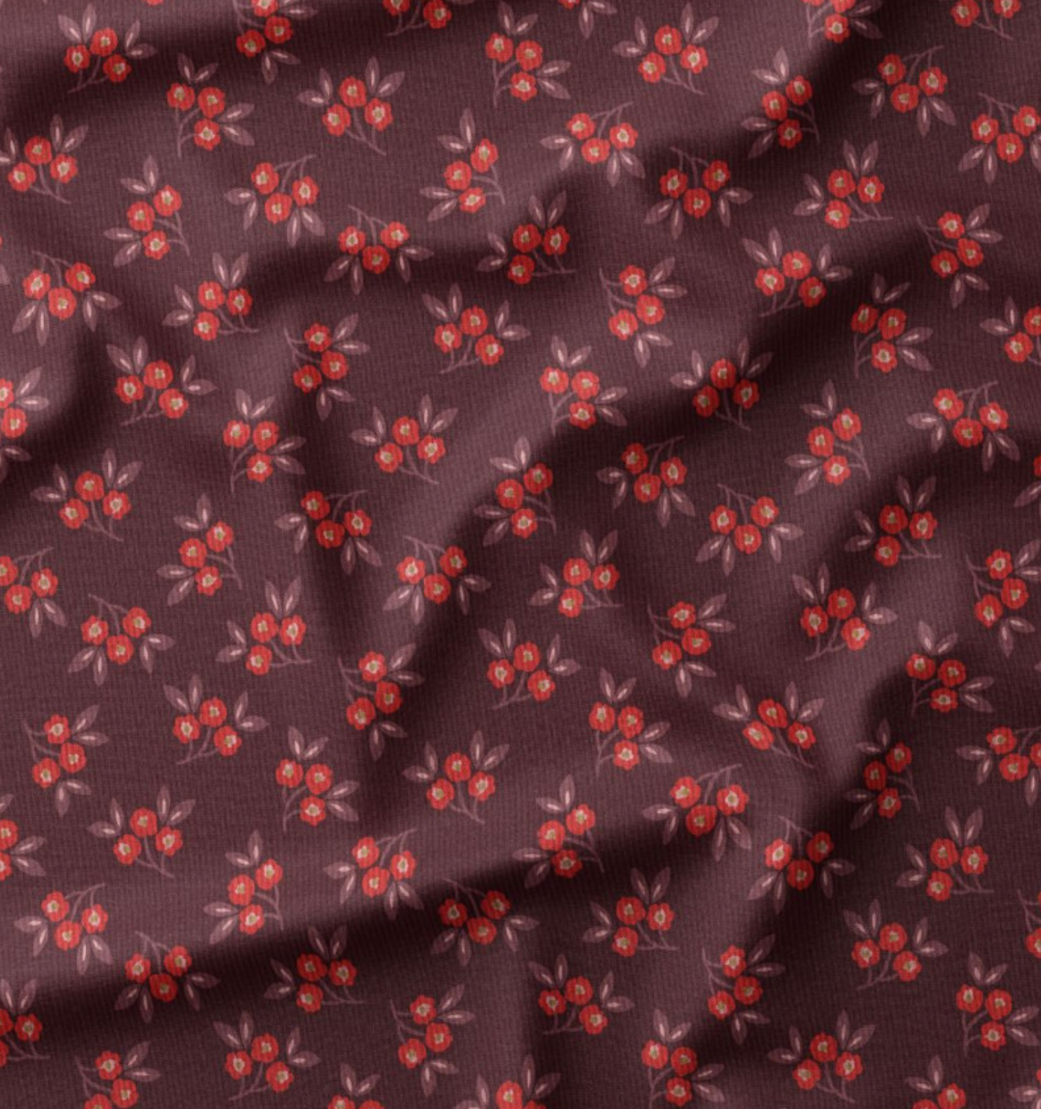 Babycord velour macia bloemen
