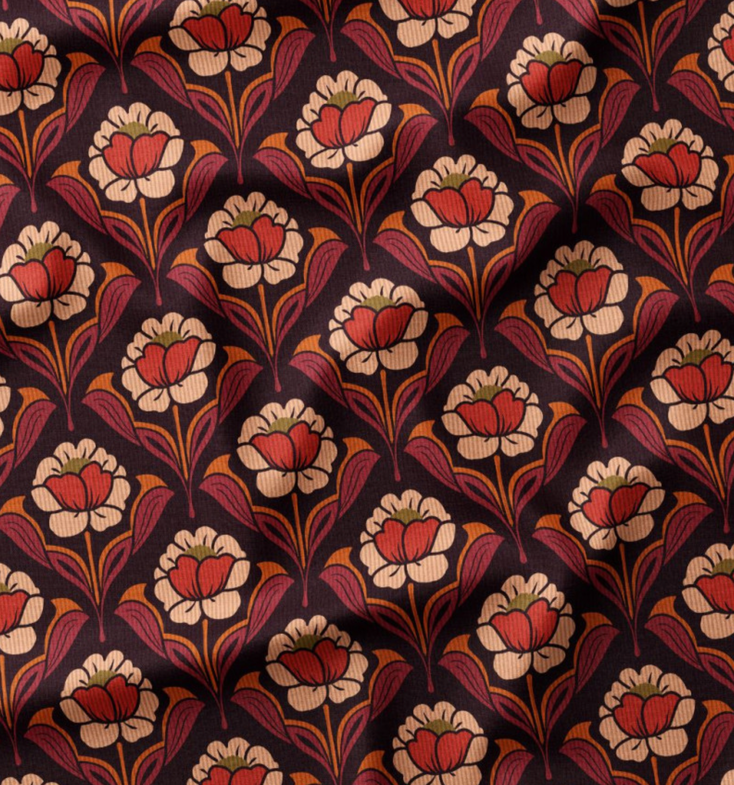 Babycord velour hoko bordeaux/donker aubergine
