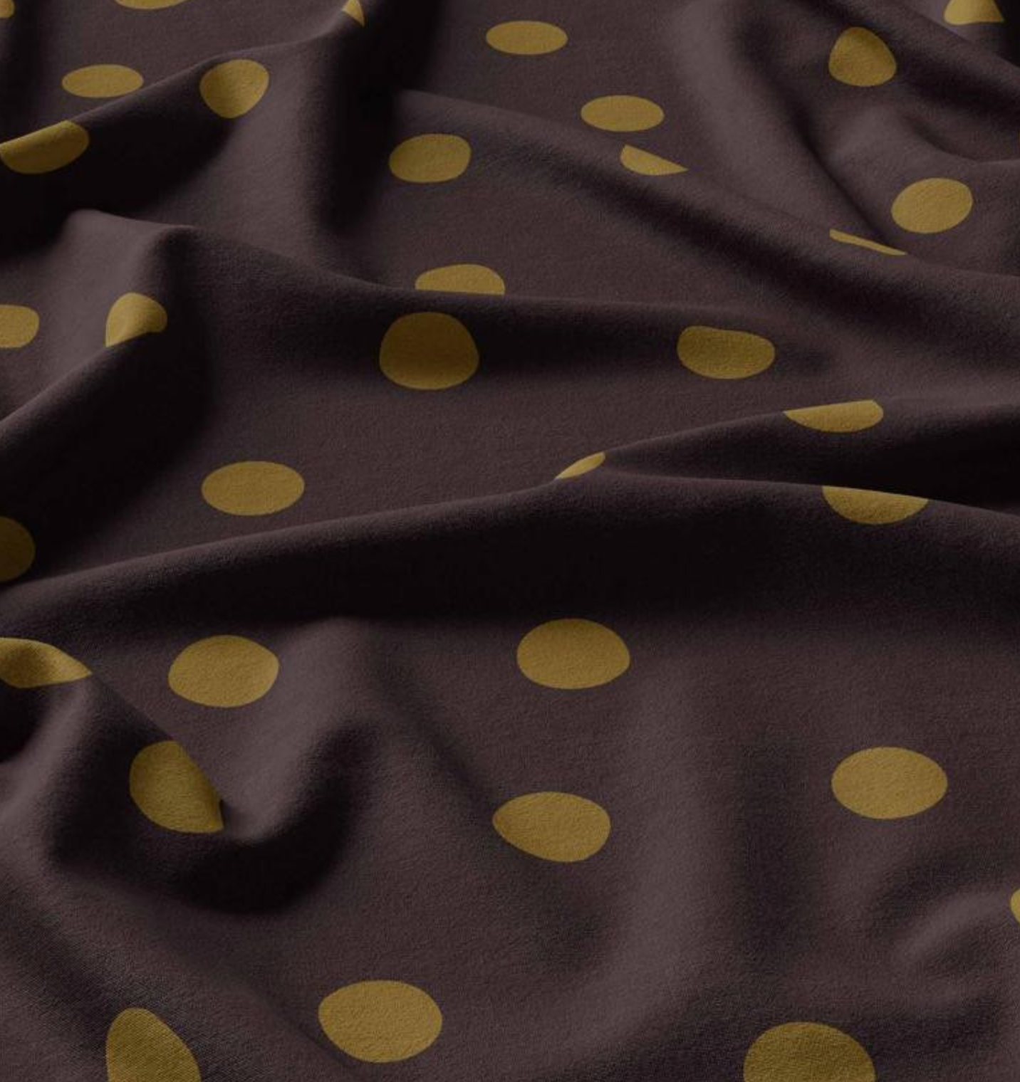 Viscose stippen donkerbruin/olijfgroen