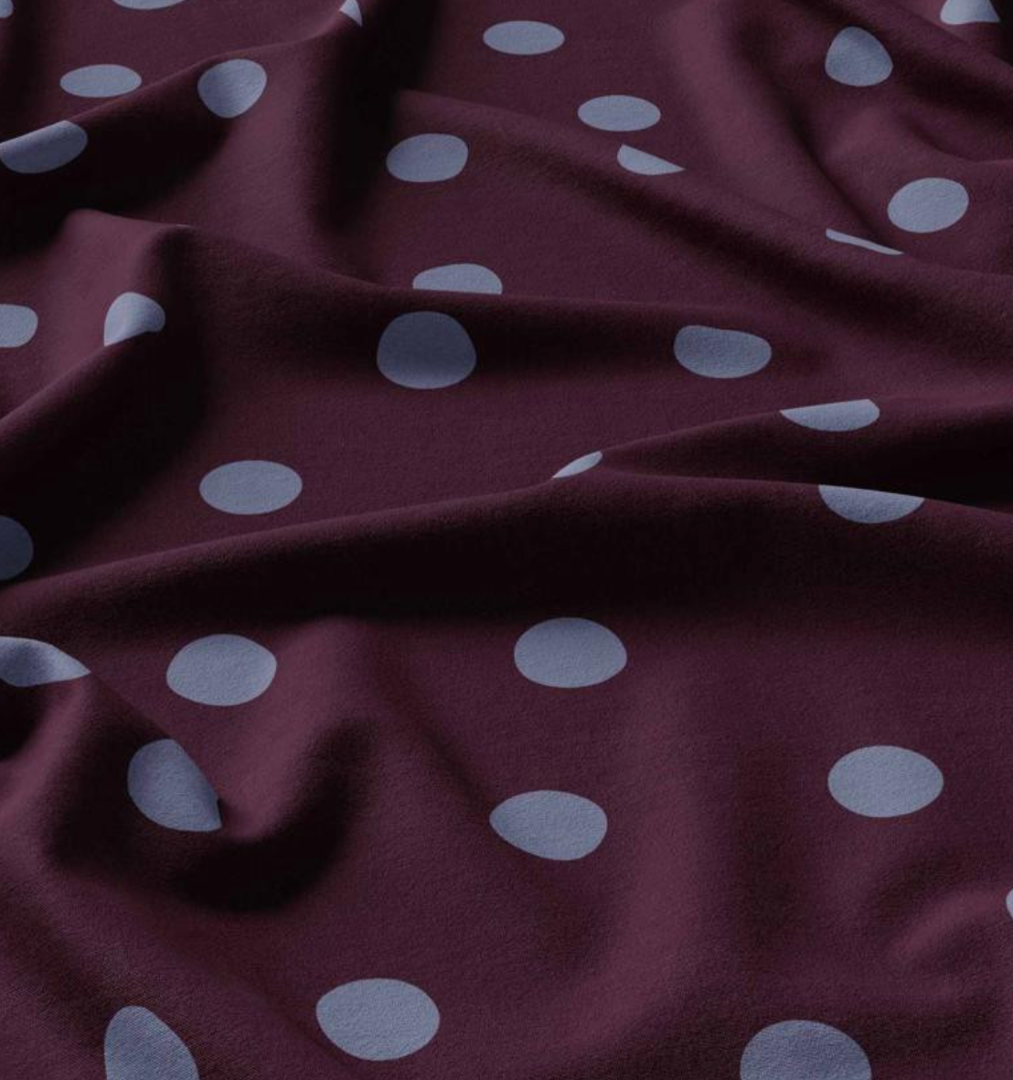 Viscose stippen aubergine/blauw
