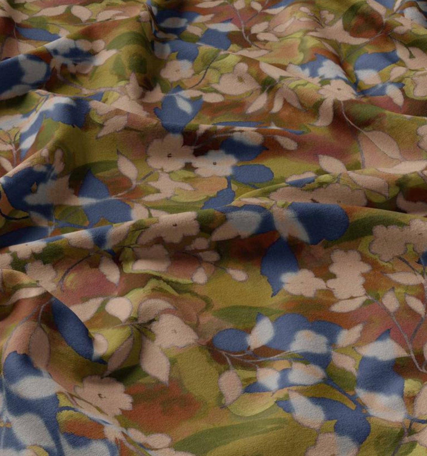 Viscose bloemen alessa mosgroen