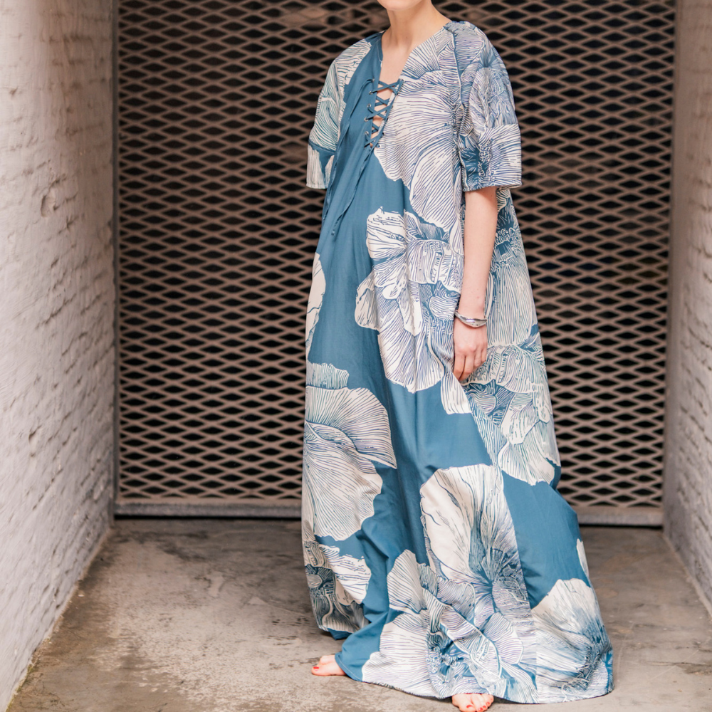 Fibre Mood - Polyester/katoen trench water res. bloemen