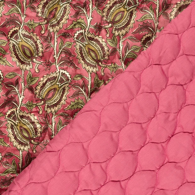 Stepped velvet bloemen roze