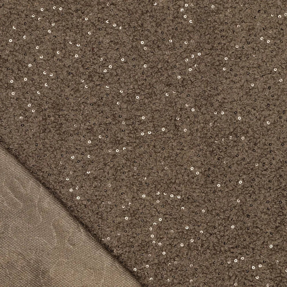 Teddy pailletten taupe
