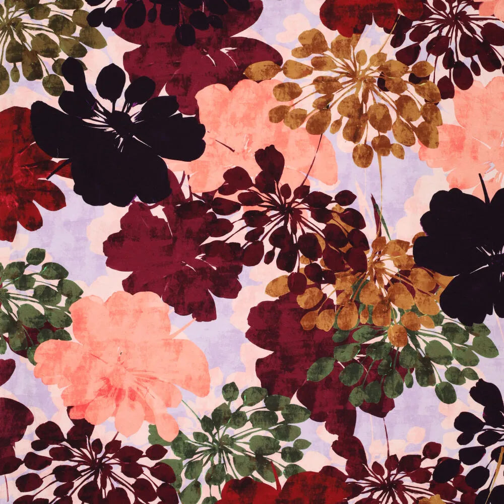 Viscose jersey botanische bloemen