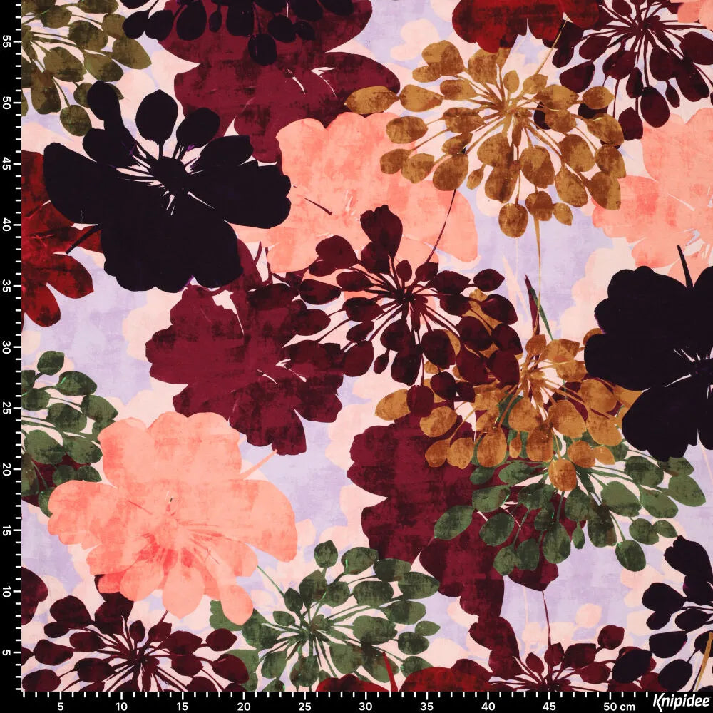 Viscose jersey botanische bloemen
