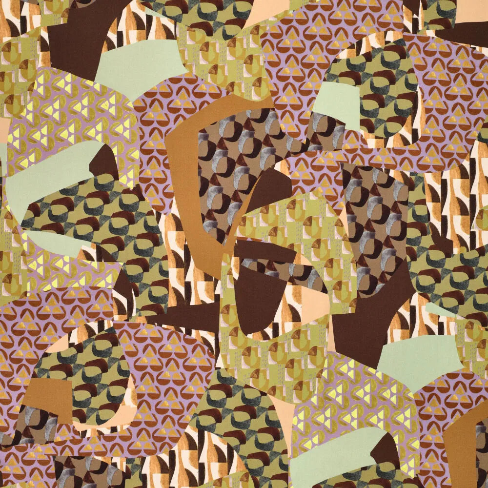 Viscose satijn stretch patchwork