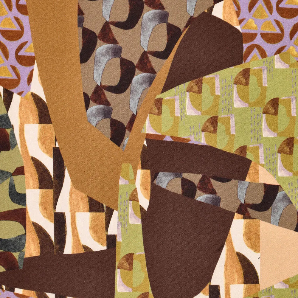 Viscose satijn stretch patchwork