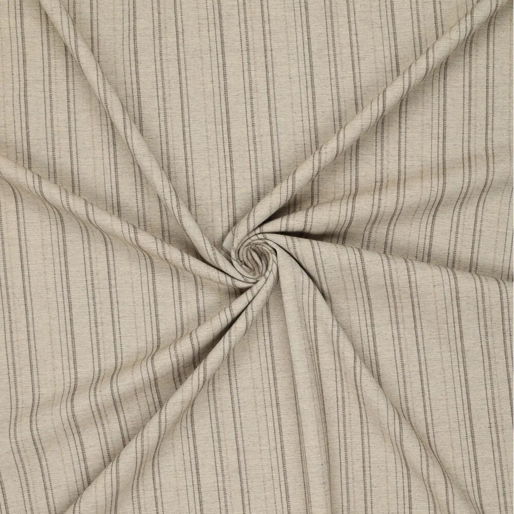 Polyester | Viscose twill strepen beige