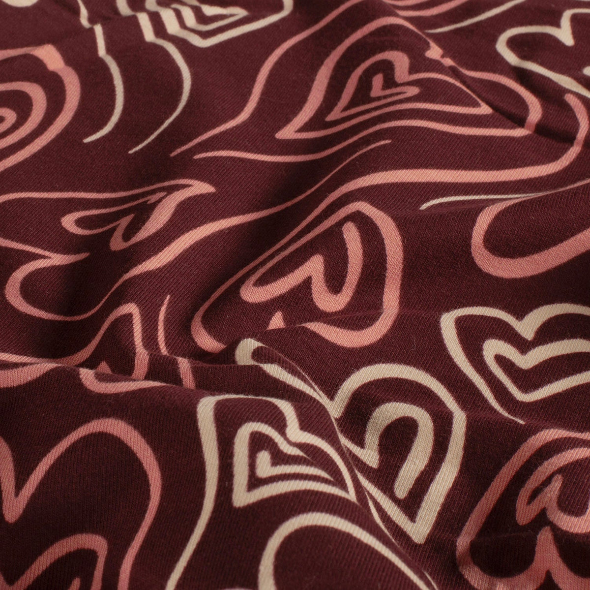 French terry brushed harten wijnrood