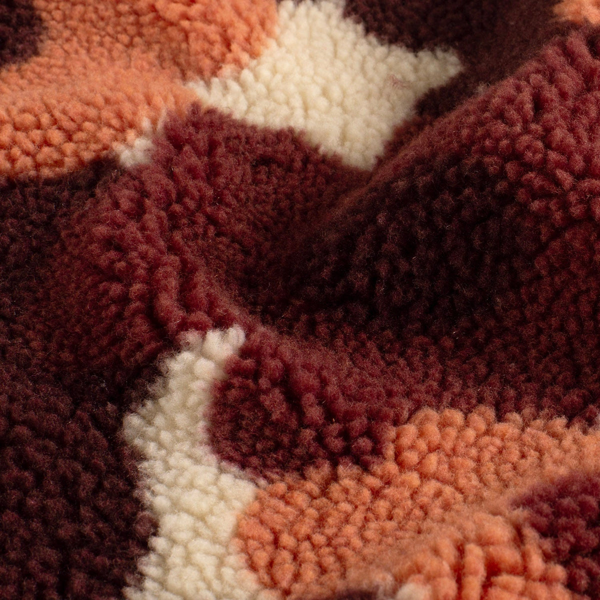 Teddy grote bloemen burgundy/beige