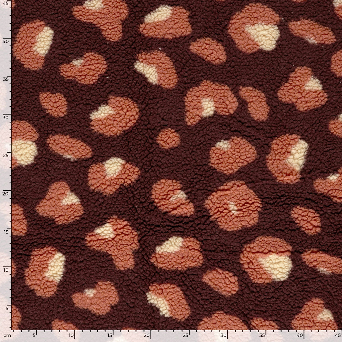 Teddy luipaardprint burgundy