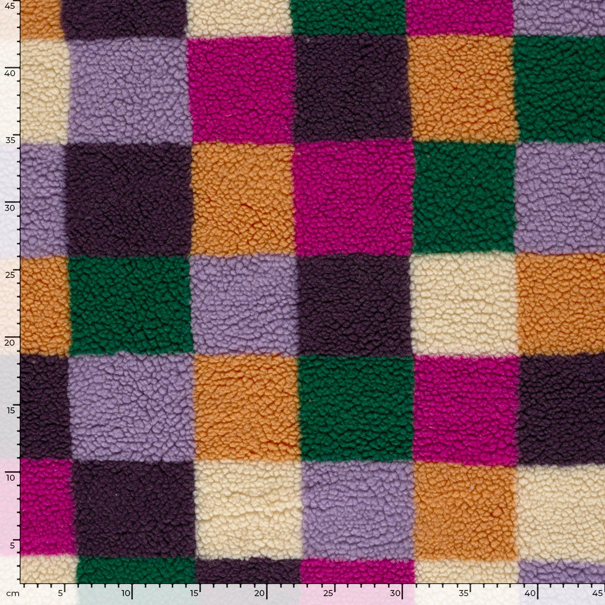 Teddy grote ruiten fuchsia/groen