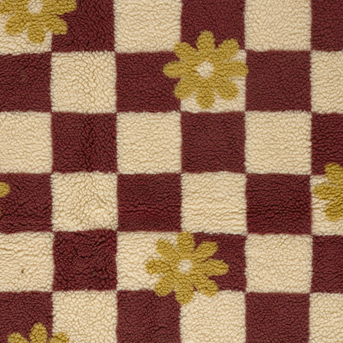 Teddy ruiten/bloemen bordeaux