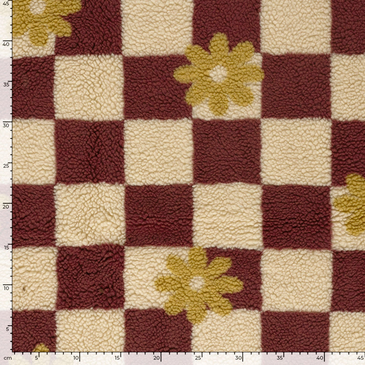Teddy ruiten/bloemen bordeaux