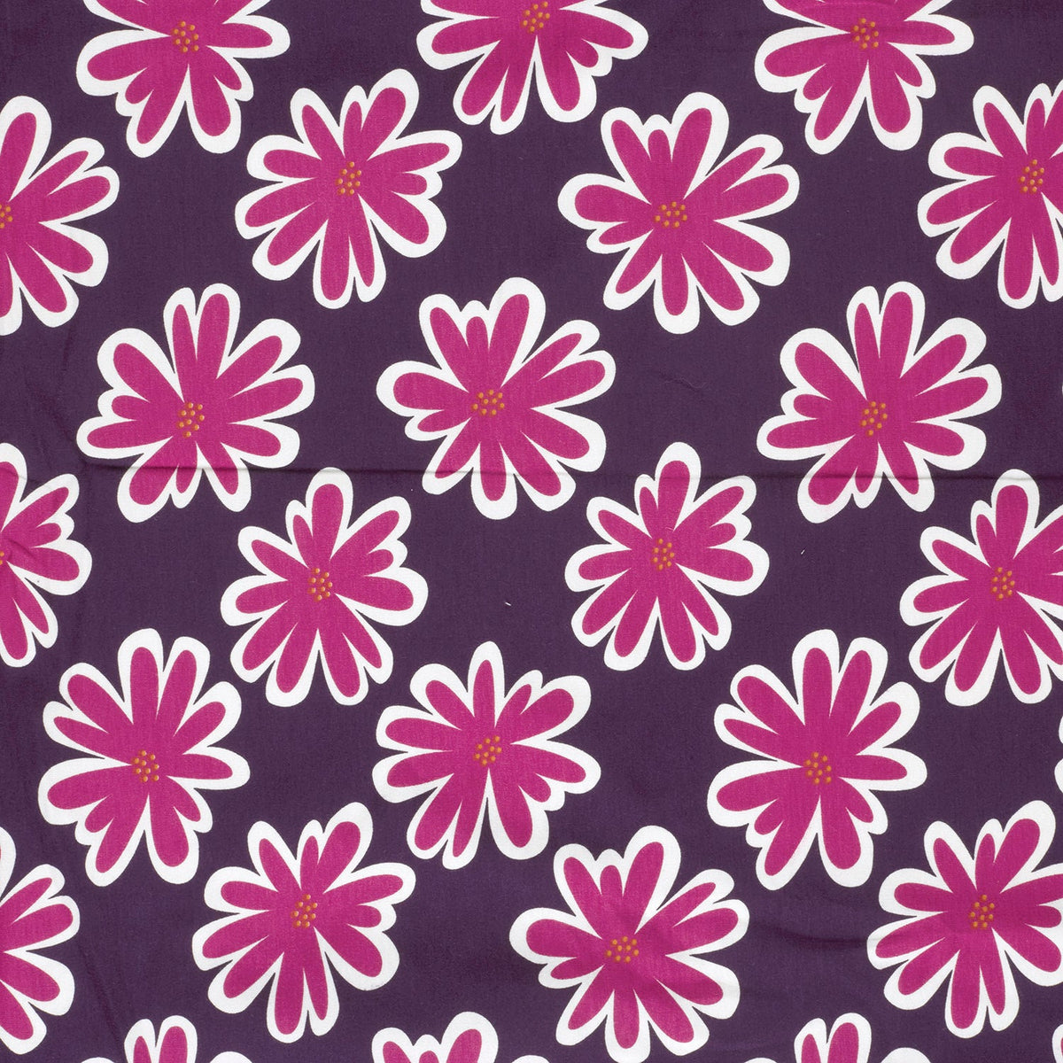 French terry digitaal brushed bloemen paars