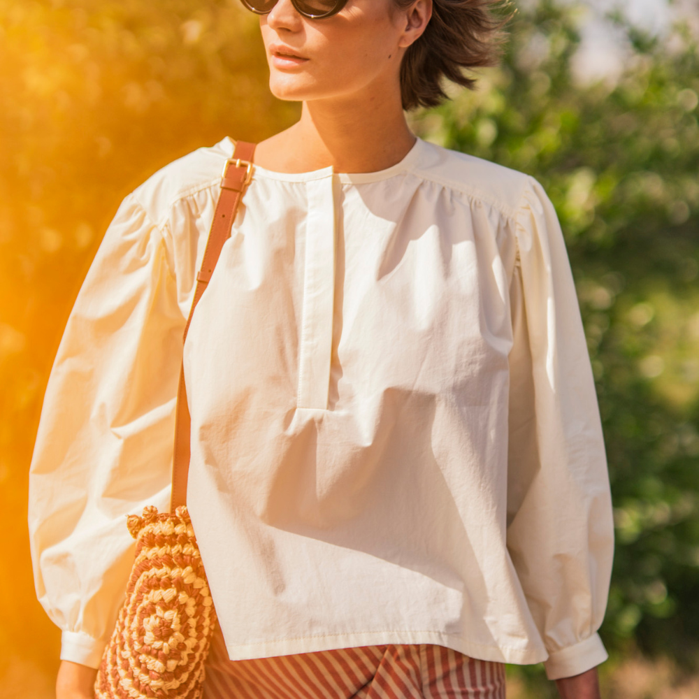 Fibre Mood - Poplin stone washed ecru