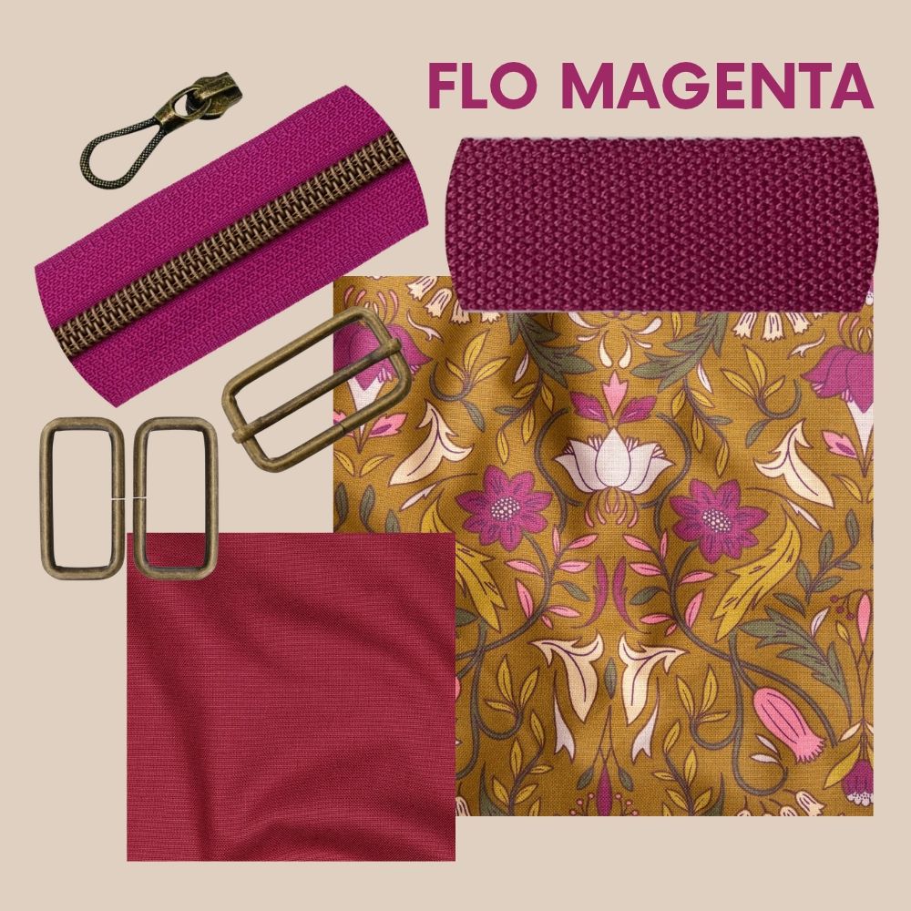 Naaipakket Flo sporttas - bloemen magenta