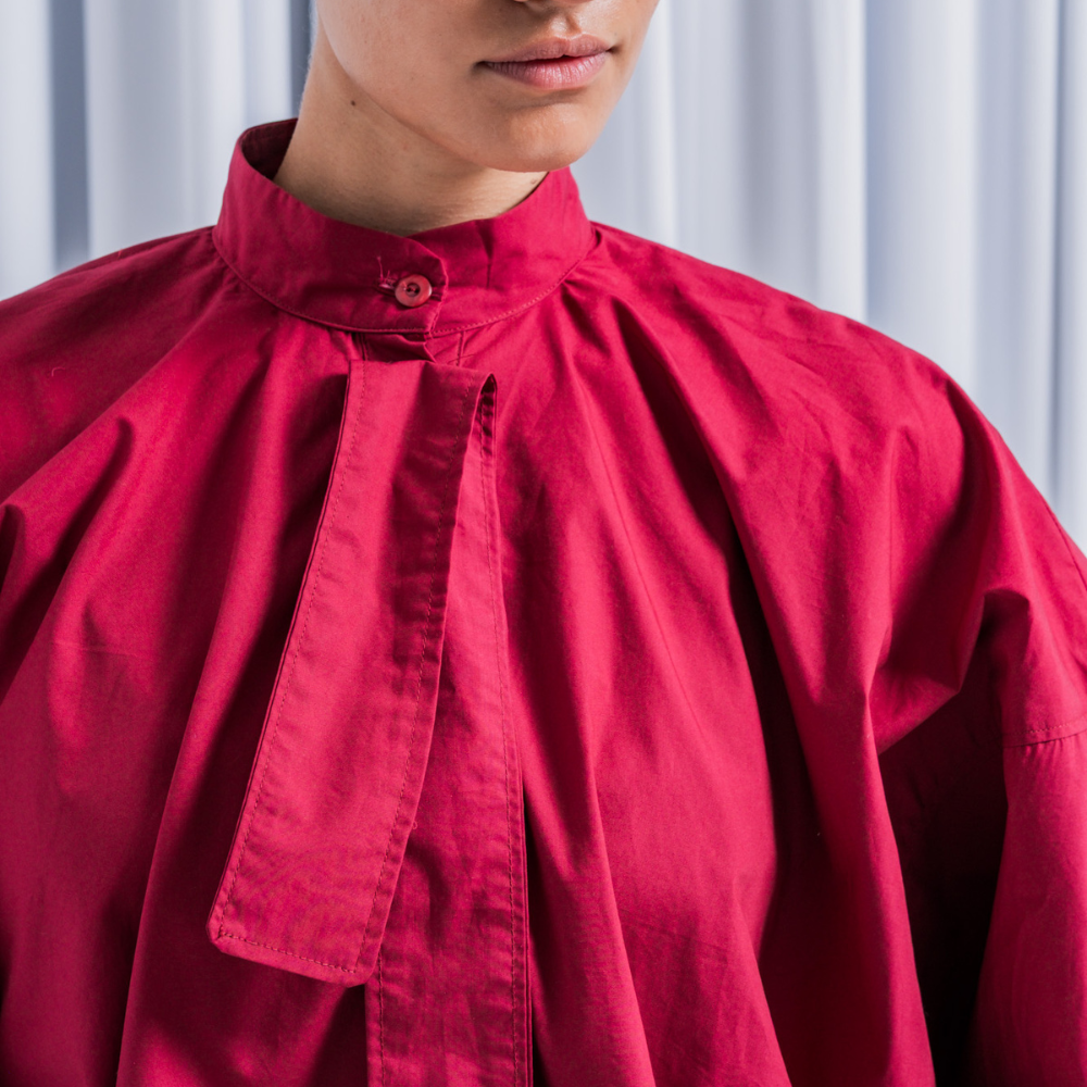 Fibre Mood - Poplin stone washed cerise