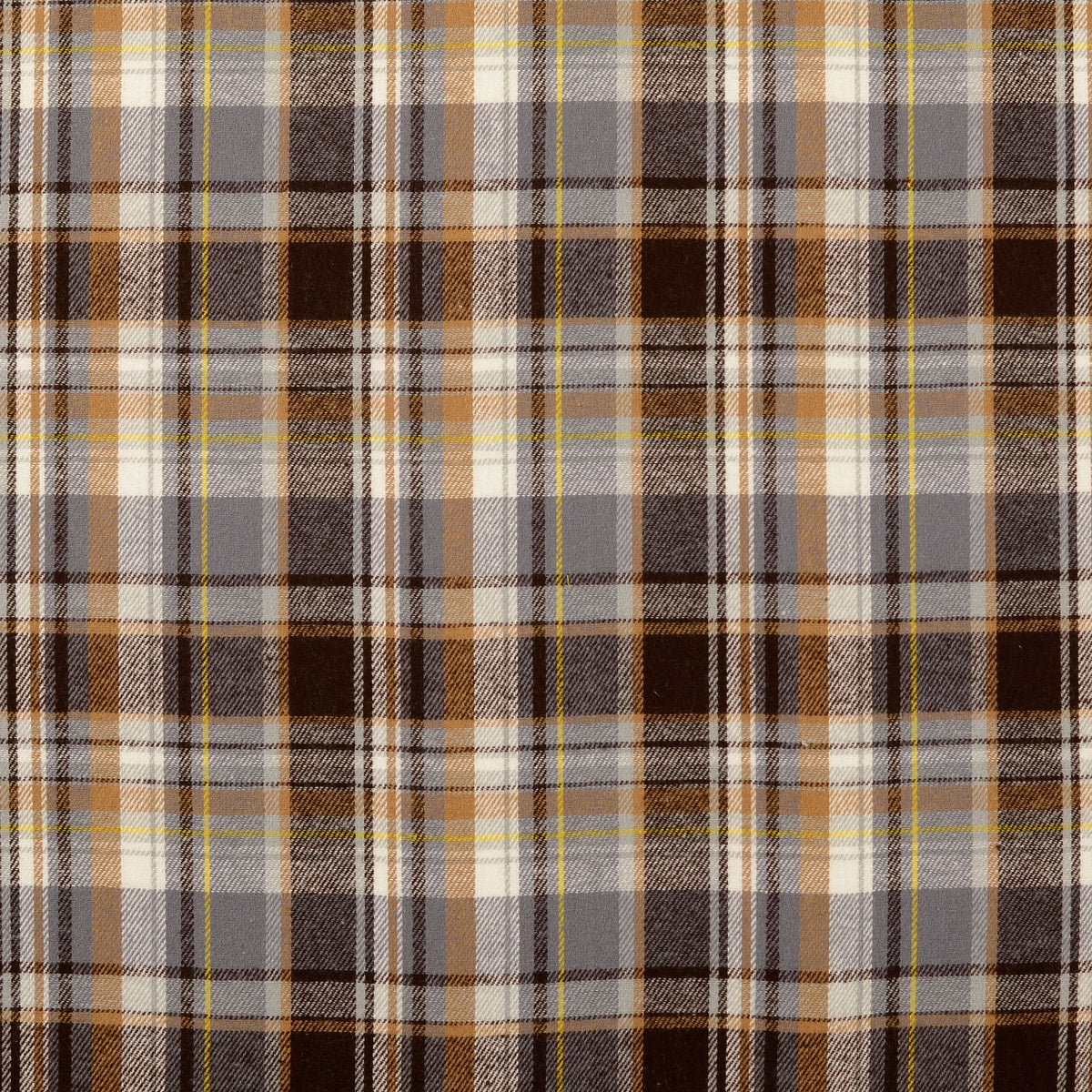 Brushed flanel ruit bruin
