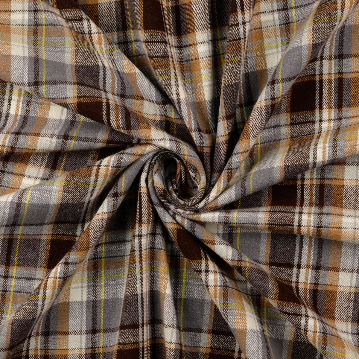 Brushed flanel ruit bruin