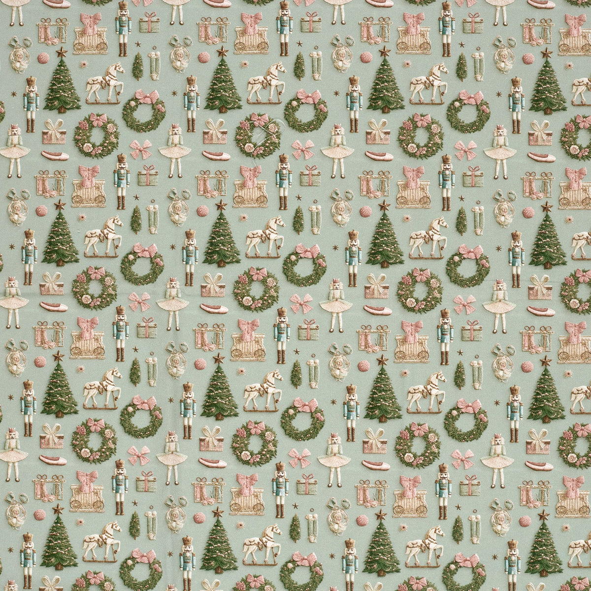 Poplin digitaal kerstmis mint
